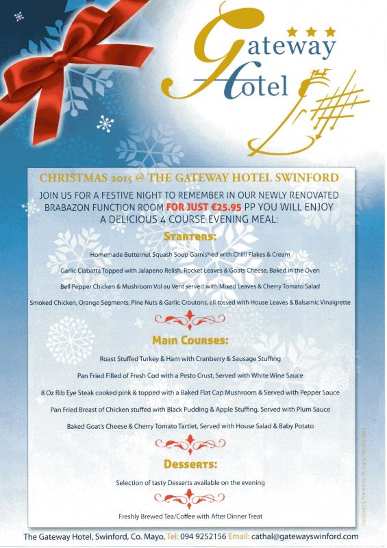 swinford camera club christmas party menu