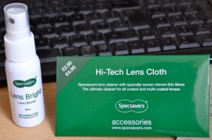 lens cleaning solution and cloth