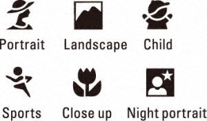 camera scene modes icons