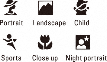 camera scene modes icons