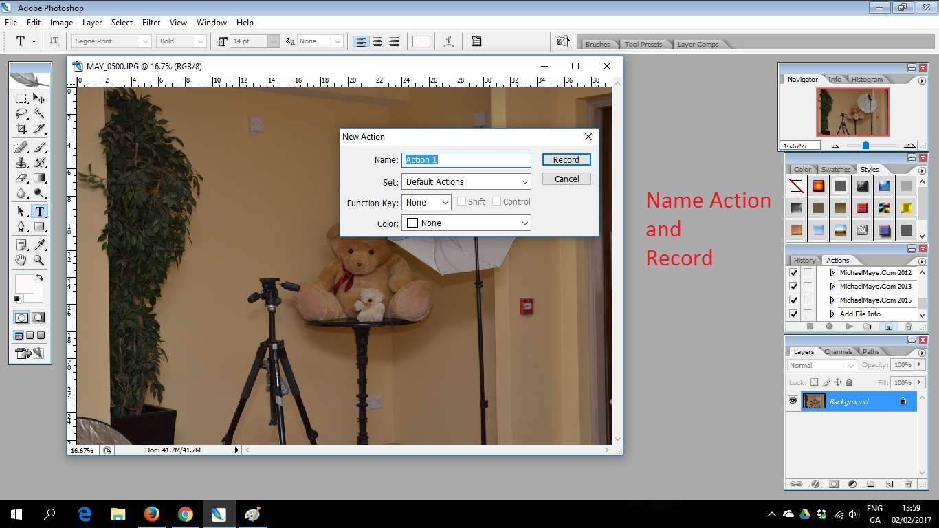create a new watermark action in photoshop cs2