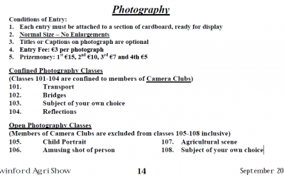 Swinford Show Photography Competition